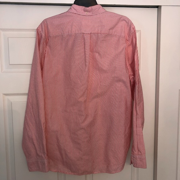 Gap Modern Oxford Button Down, Coral Pinstripe XL - Picture 2 of 9